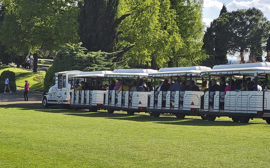 Park Giardino Sigurta's train, which takes visitors on about an hour's ride through the entire property. It's a nonstop guided and narrated tour that costs 3.50 euros and is free for children under 3 feet tall. Golf cart and bike rentals are also available. 