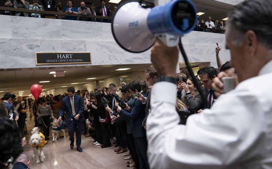 Despite his previous dog debacle, Sen. Mitt Romney (R-Utah) emceed the Halloween event. 