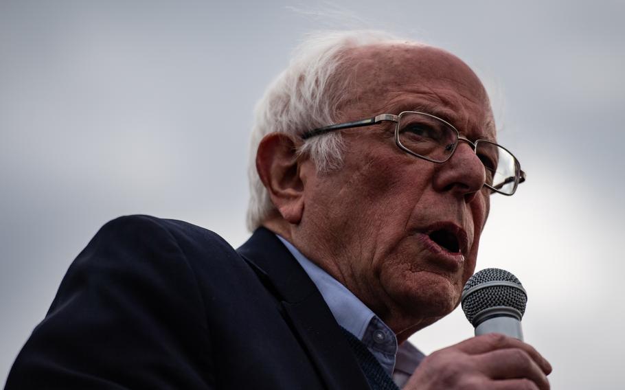 Sen. Bernie Sanders (I-Vt.) during a campaign stop in St. George, S.C., in 2020.