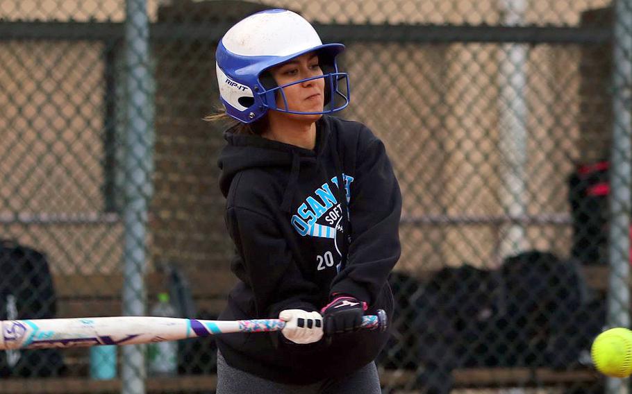Senior Arianna Bedard returns at third base for Osan's softball team.