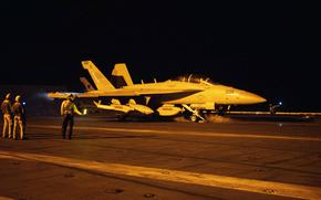 A U.S. fighter prepares to take off from the USS Dwight D. Eisenhower on Jan. 12, 2024, to conduct strikes against sites used by Iranian-backed Houthi rebels in Yemen.