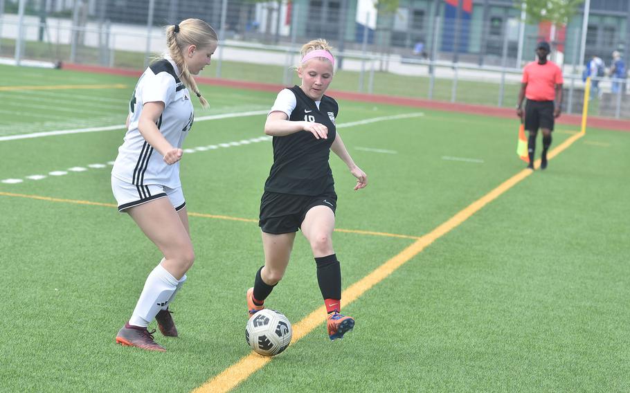 Reagan Stewart keeps the ball in play.