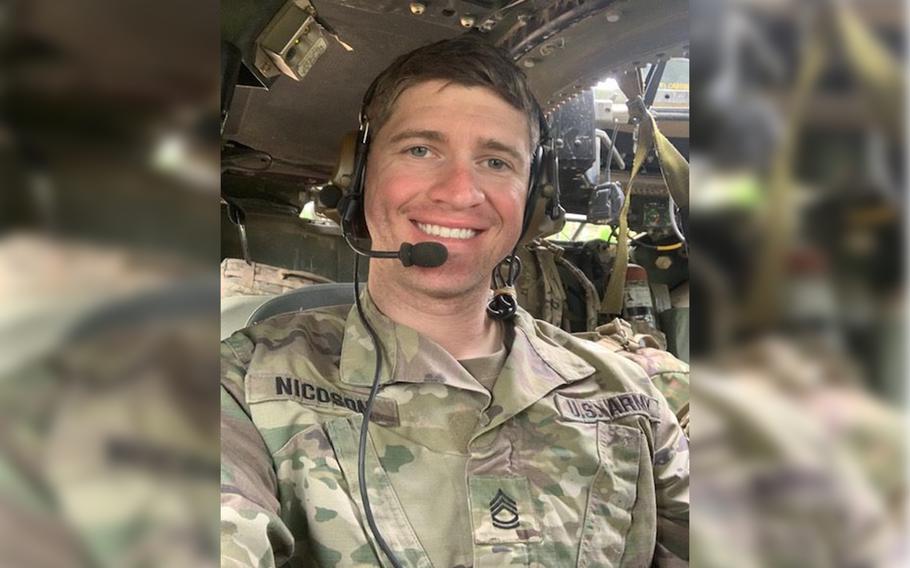 Sgt. 1st Class Robert Nicoson in an undated photo. Nicoson was acquitted recently of all court-martial charges related to a firefight in Syria with Syrian government forces in 2020.