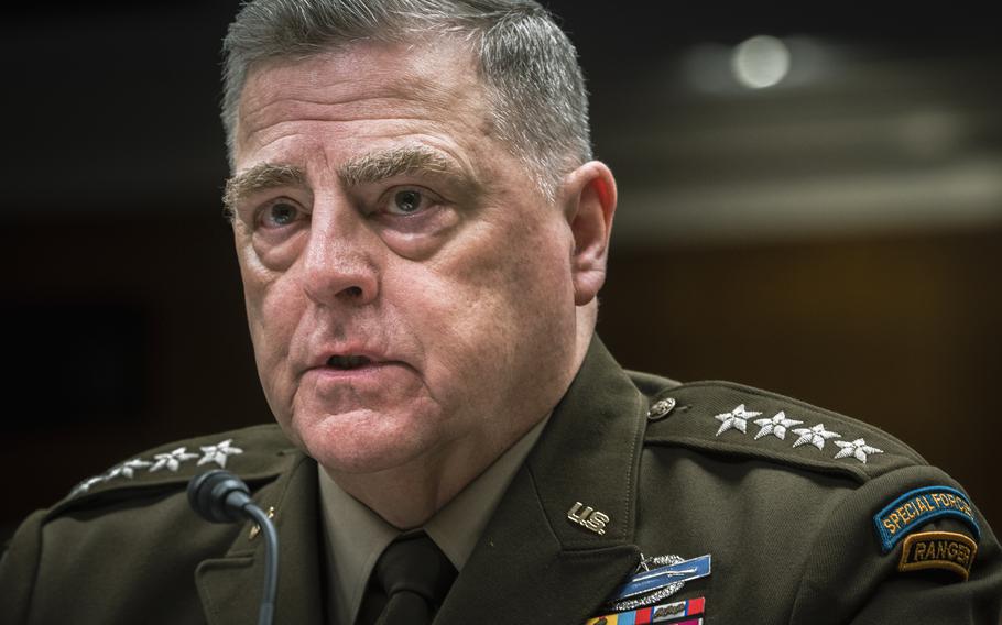 Chairman of the Joint Chiefs of Staff Gen. Mark Milley testifies at a Senate Appropriations Subcommittee on Defense hearing at the Dirksen Senate Office Building in Washington, May 11, 2023.