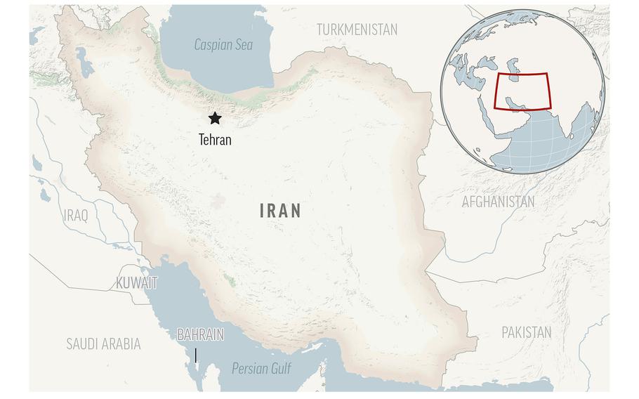 This is a locator map for Iran with its capital, Tehran. 