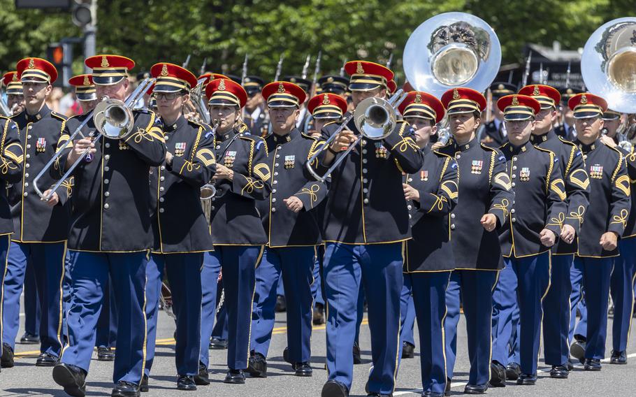 The United States Army Band marches