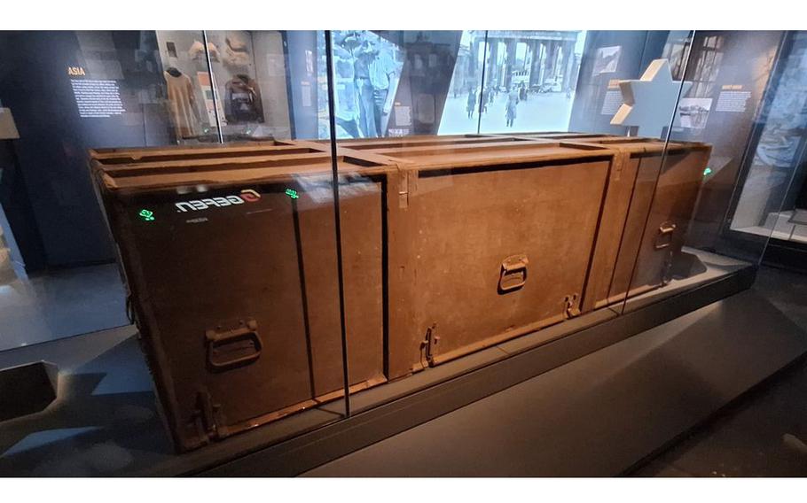 Coffin carriers like this one were used to return those killed in action overseas to the U.S. for burial.