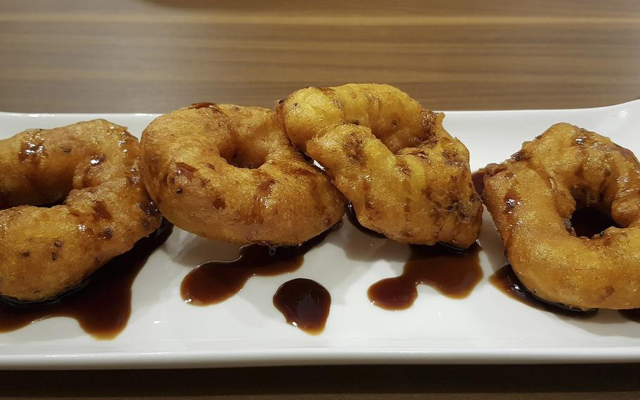 Picarones from Misky, a Peruvian restaurant that specializes in South American cuisine in western Tokyo.
