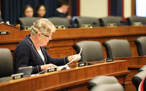Rep. Julia Brownley, D-Calif., shown here at a hearing on January 16, 2020, will chair the House Veterans Affairs subcommittee on reproductive health care. 