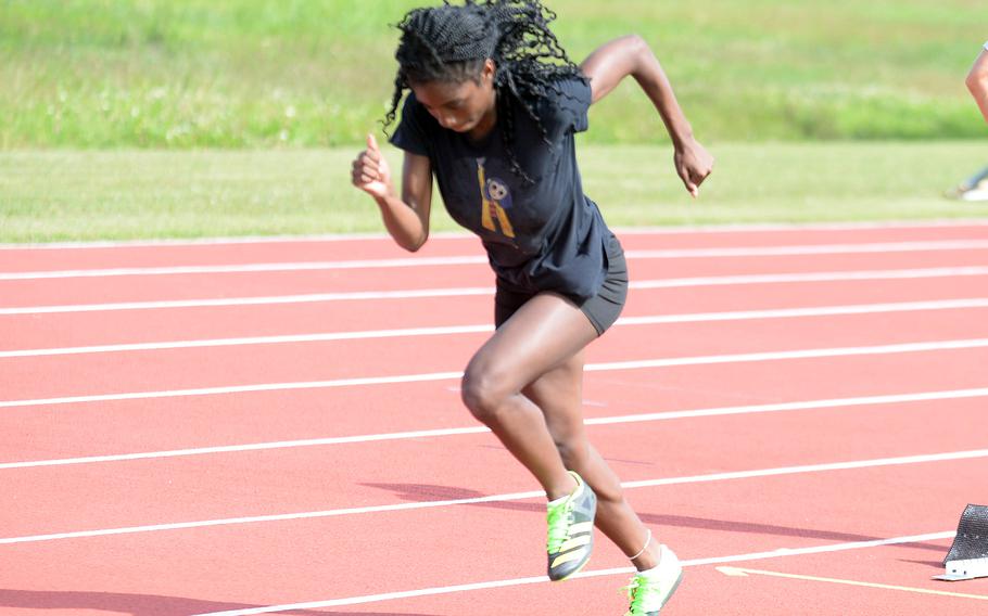 Kubasaki freshman Naiaja Sizemore has already broken the northwest Pacific record in the 100 with a time of 11.72 seconds, and hopes to better that during this week's Far East meet at Yokota.
