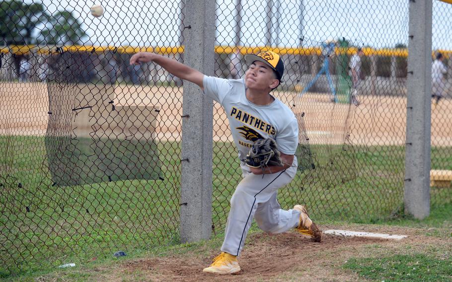 Former Robert D. Edgren Eagle Hajime Reed transferred to Kadena and now bolsters the Panthers' pitching staff.