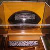 A trophy football made of anthracite coal.