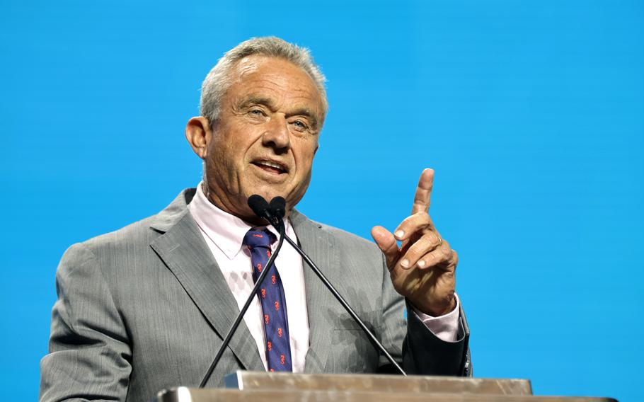Robert F. Kennedy Jr. delivers a keynote speech.