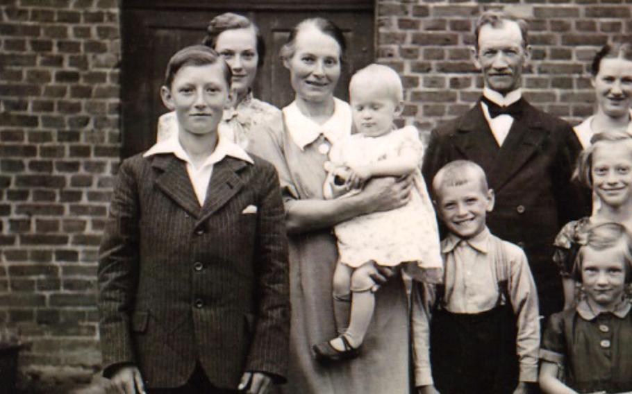 Paul Golz pictured as a boy with his family. Golz says fighting in World War II and his subsequent capture by the Americans at Normandy changed the course of his life. The son of a poor farmer, Golz learned English and went on to work in the German foreign service.