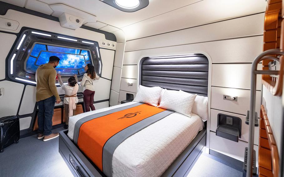 A room in the Star Wars: Galactic Starcruiser hotel at Disney World. 