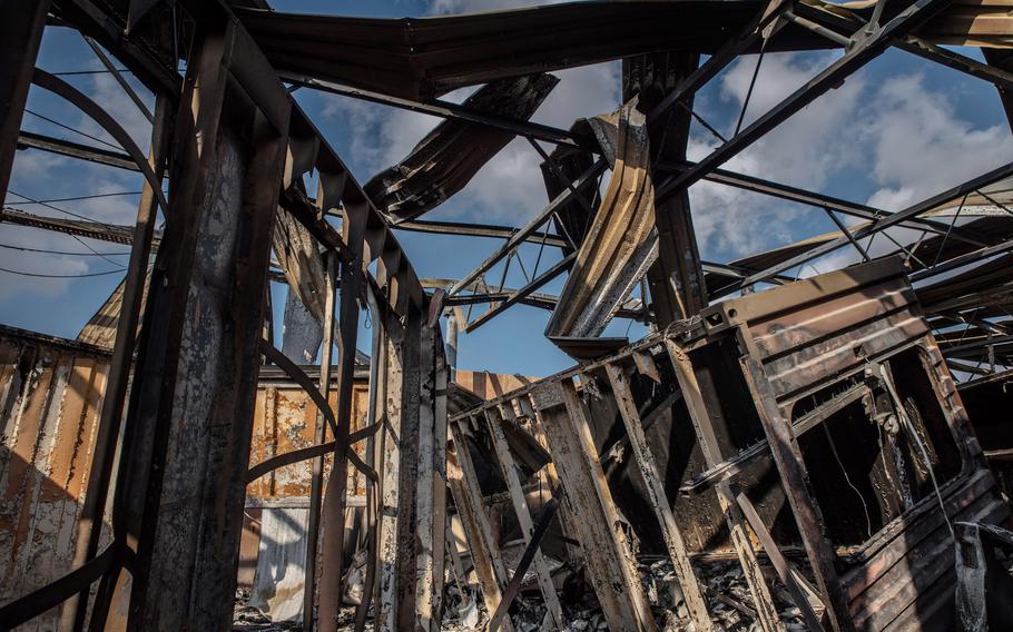 93p na                 A damaged building, hit by Iranian airstrikes, inside the Ain al-Asad base near Anbar, Iraq, on Jan. 13, 2020. MUST CREDIT: Photo for The Washington Post by Emilienne Malfatto