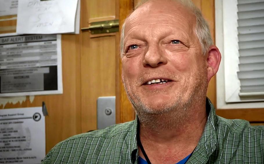 Stars and Stripes Expeditionary circulation manager Robert Reismann in a screenshot from the 2018 documentary "The World's Most Dangerous Paper Route." Reismann, a longtime Stripes employee, died this week at age 60.