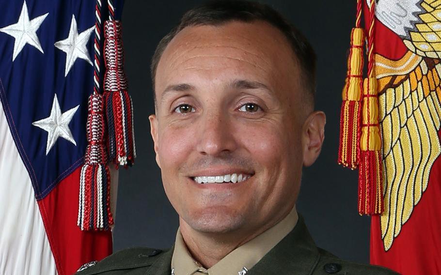 Lt. Col. Stuart Scheller, who appeared to quote a gag order preventing him from using social media in his Facebook and LinkedIn posts, is in pretrial confinement, the Marines said on Sept. 27, 2021. Scheller was relieved of his command last month after posting a video critique in the wake of the Aug. 26 bombing at Kabul’s international airport.