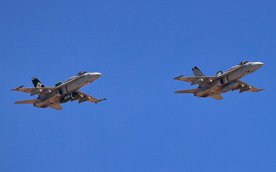 Fighter pilots on a training flight in August out of Marine Corps Air Station Miramar in San Diego.