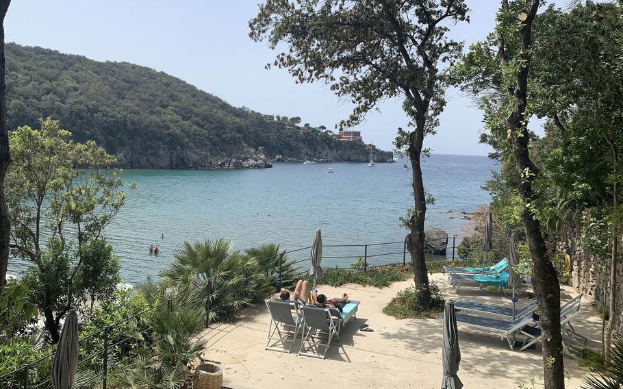 Views of San Montano Bay are visible from several locations throughout Negombo Park on the island of Ischia near Naples, Italy.