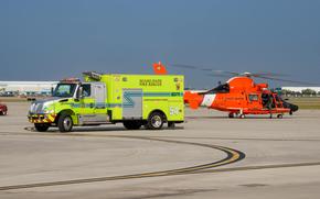 An MH-65 duty crew from the U.S. Coast Guard Air Station Miami station conducted a conducted an evacuation in the Bahamas.