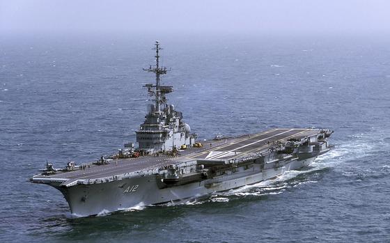 The Brazilian navy’s aircraft carrier Sao Paulo is seen at sea on Dec. 23, 2013.