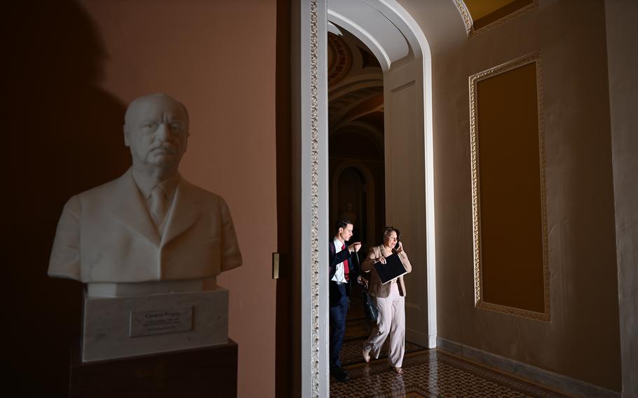 Sen. Amy Klobuchar, D-Minn., at the United States Capitol in Washington in March 2023.