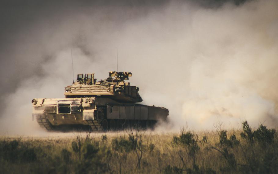 An M1A2 SEPv3 Abrams Main Battle Tank with Apache Company, 1st Battalion 9th Cavalry Regiment, 2 Armored Brigade Combat Team, 1st Cavalry Division at Fort Hood, Texas, on Oct. 4, 2022.