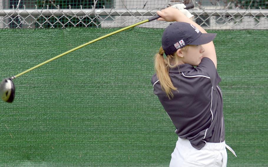 Junior Emily Hager is one of three Hager sisters who went unbeaten in Korea golf a season ago; she returns along with her sophomore sister Anna.