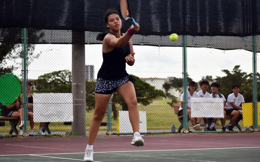 Humphreys' Naomi Choi and her partner Adeline Kim were knocked out in the quarterfinals of the Far East tennis girls doubles.
