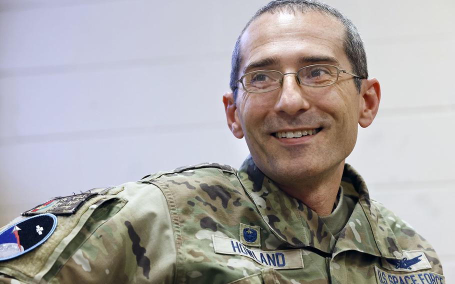 In an interview at Joint Base McGuire-Dix-Lakehurst in Burlington County, Lt. Col. Adam Howland describes his work with the 11,100 Afghan evacuees who are living on the base at “Liberty Village.” He served in Afghanistan and speaks Dari, one of the two national languages.