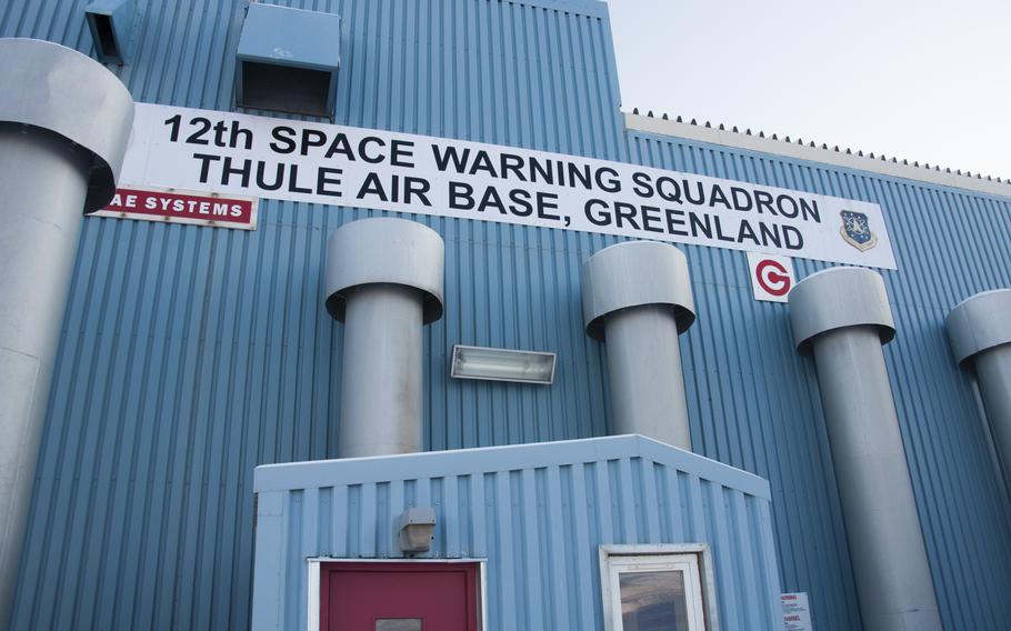 The entrance to the Ballistic Missile Early Warning System operations building is flanked by “cooling towers,” which channel Arctic air under the facility so any heat generated by the facility is taken away. Building on permafrost requires such measures, so the buildings’ integrity is not compromised — a critical consideration for radars aiming thousands of miles out.