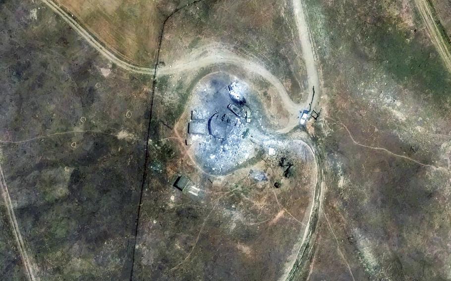 This satellite image shows the Piranshahr facility in Iran after being hit by Israeli airstrikes.