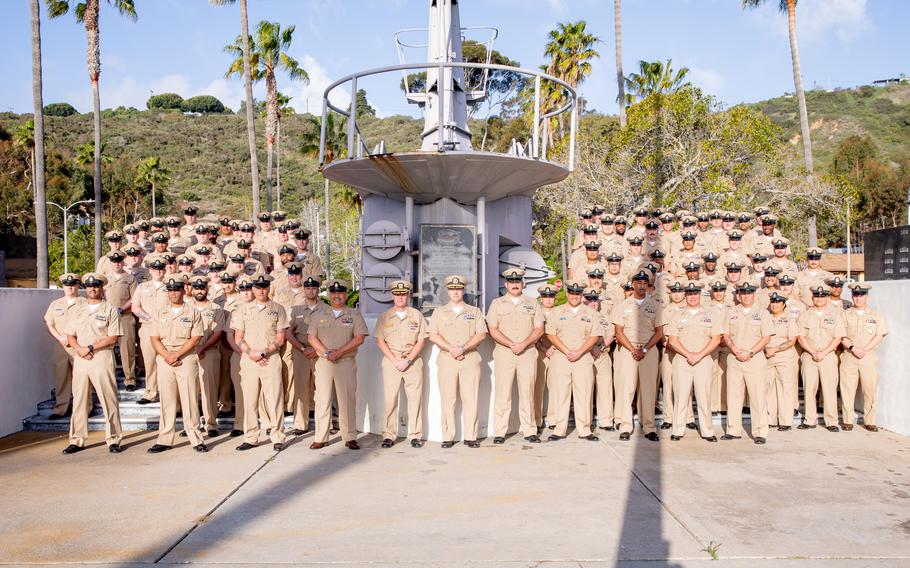 Chief petty officers pose for a group photo