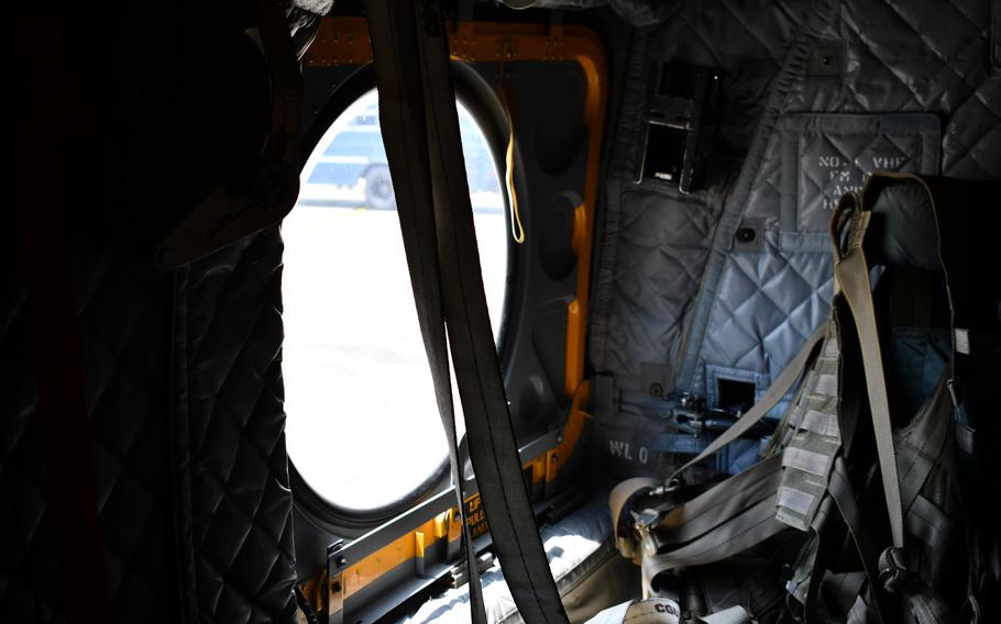 Interior shot of a CH-47 helicopter