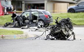 The scene of a fatality car crash, June 2, 2021, in Tulsa, Okla. Nearly 43,000 people were killed on U.S. roads last year, the highest number in 16 years as Americans returned to the highways after the pandemic forced many to stay at home.  The 10.5% jump over 2020 numbers was the largest percentage increase since the National Highway Traffic Safety Administration began its fatality data collection system in 1975. 