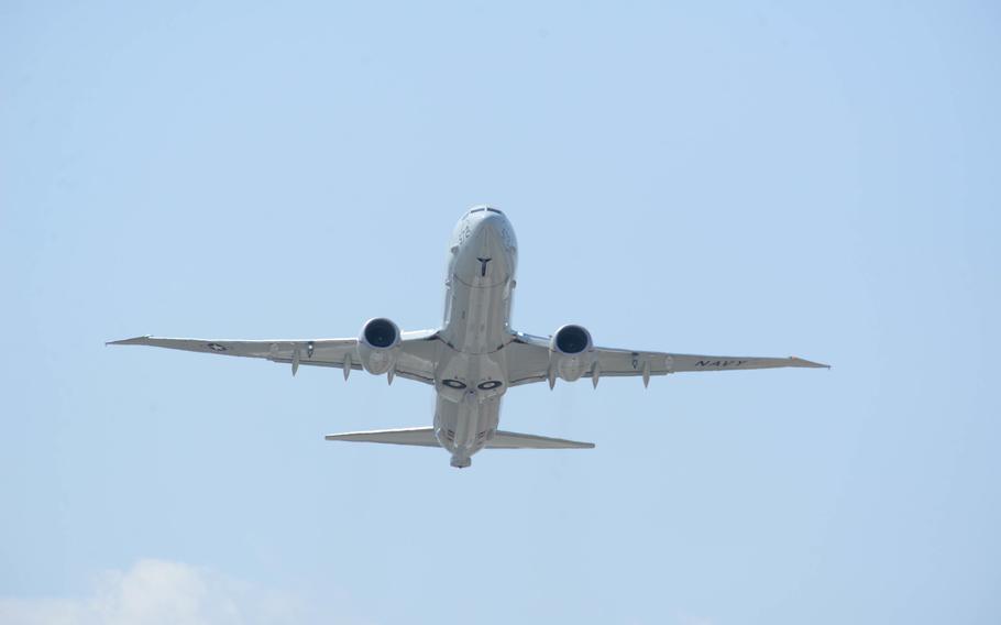 A P-8A Poseidon takes off from Misawa Air Base, April 18, 2022. 