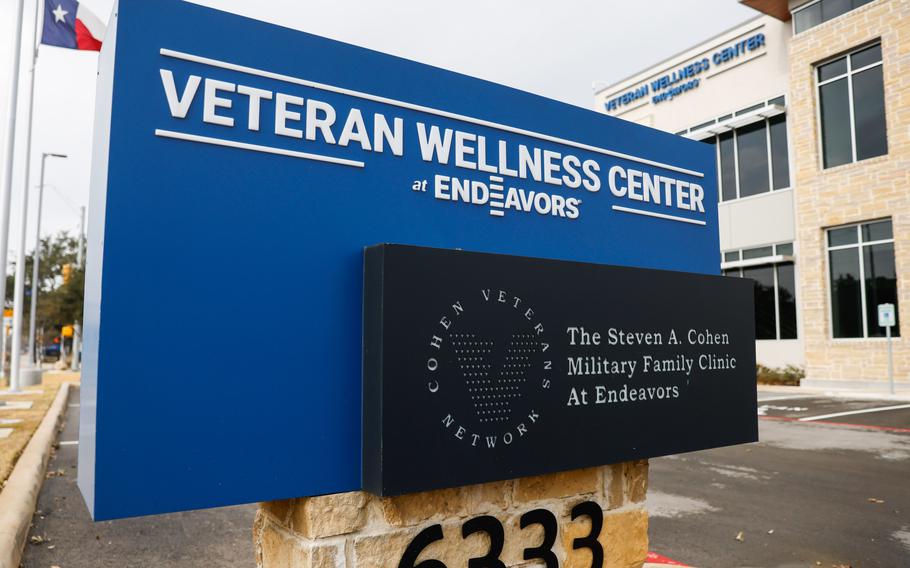The Endeavors Veteran Wellness Center in San Antonio on Jan. 2, 2023. The Pink Berets, a nonprofit that helps women service members and veterans suffering from post-traumatic stress disorder (PTSD), as well as mental and emotional trauma, operates at this center.