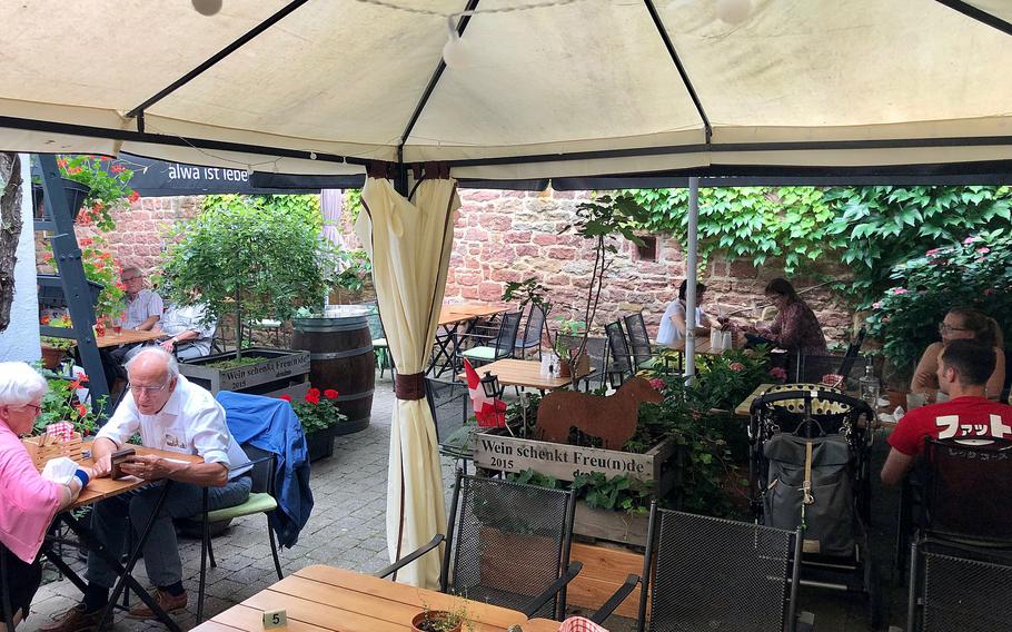 The Swiss House restaurant in Bad Duerkheim, Germany, has a covered outside seating section, where the former garden used to be. 