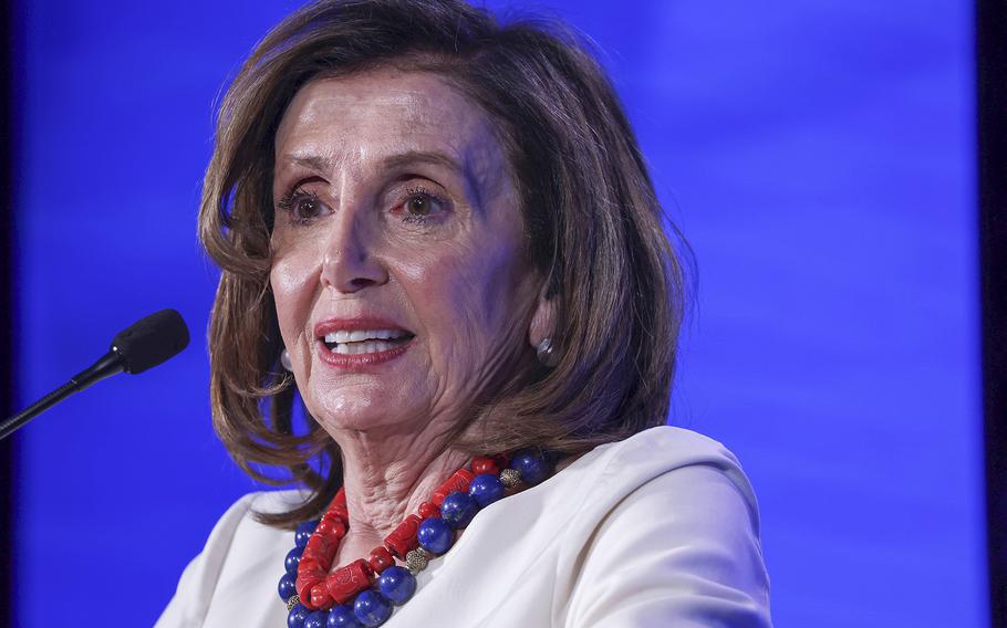 U.S. Speaker of the House Rep. Nancy Pelosi, D-Calif., speaks during the 90th Winter Meeting of USCM on Jan. 20, 2022 in Washington, D.C. 