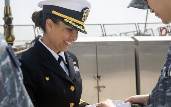 Cmdr. Angela Gonzales was relieved from duty as commander of the destroyer USS John Finn on May 20, 2023.