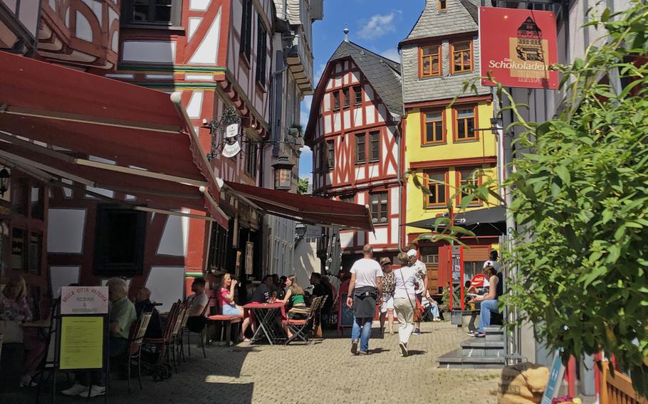 Restaurants and shops open up again to customers in Limburg an der Lahn, Germany, on May 30, 2021. Coronavirus restrictions have eased in much of the country as incidence rates have fallen in recent weeks.