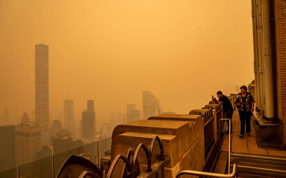 Smoke from wildfires in Canada covers New Jersey .