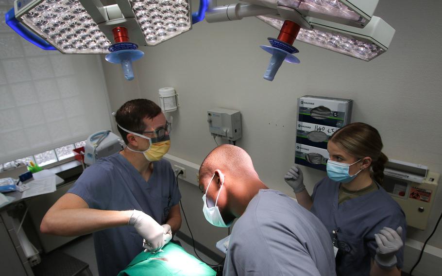 Surgical staff treats a patient at Landstuhl Regional Medical Center, Sept. 21, 2021. Officials announced LRMC will be opening surgery to all Defense Department beneficiaries and their family members. 