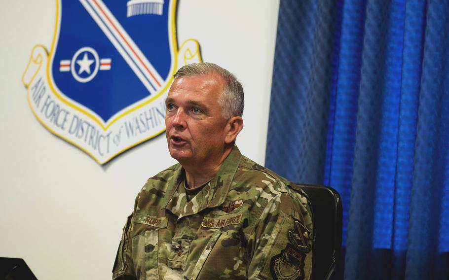 Maj. Gen. Ricky Rupp, shown here at Joint Base Andrews, Md., July 23, 2020, will become the new commander of U.S. Forces Japan and the 5th Air Force. 