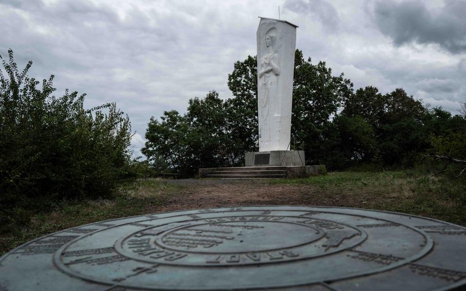 Perched atop Monte Barbara in Bexbach, Germany, the statue of St. Barbara watches over the Saarland. She is the patron saint of miners, and the state of Saarland was once a major European center of coal mining.