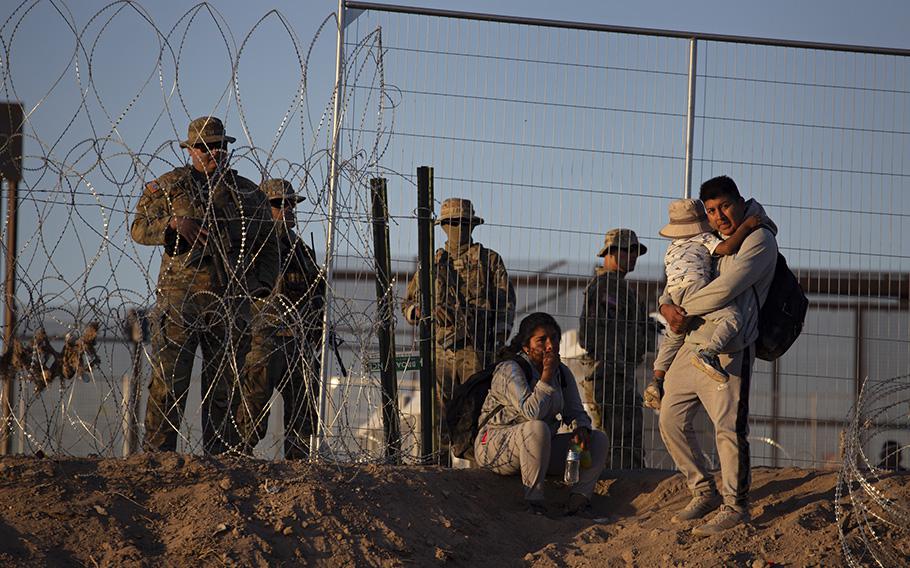 Migrants in Ciudad Juárez, Mexico, are turned away at the border by U.S. officials on Thursday, hours before Title 42 was set to expire.