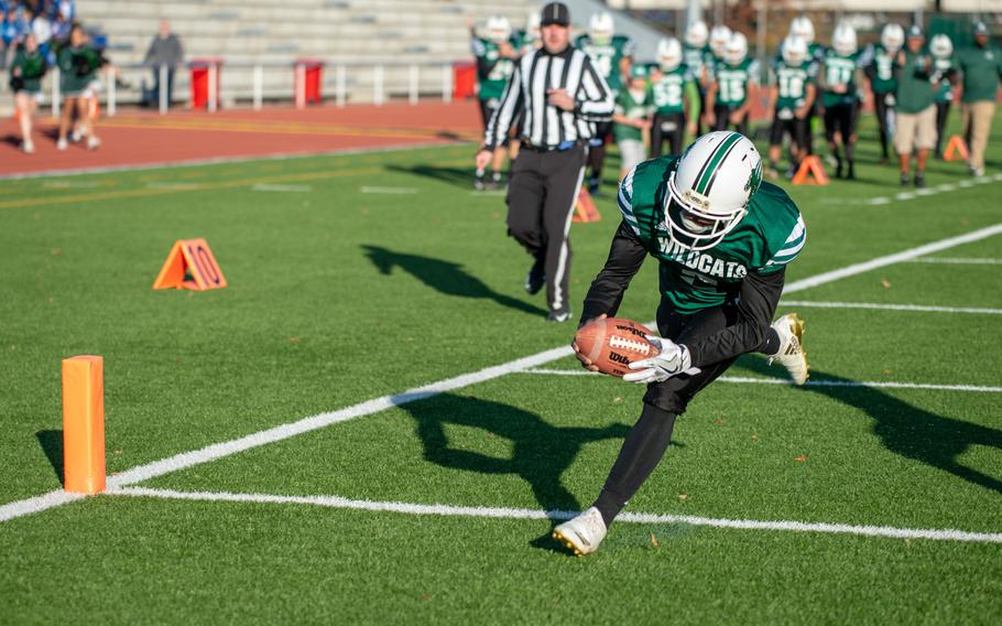 Ashton Jeanty scores a touchdown in 2018.