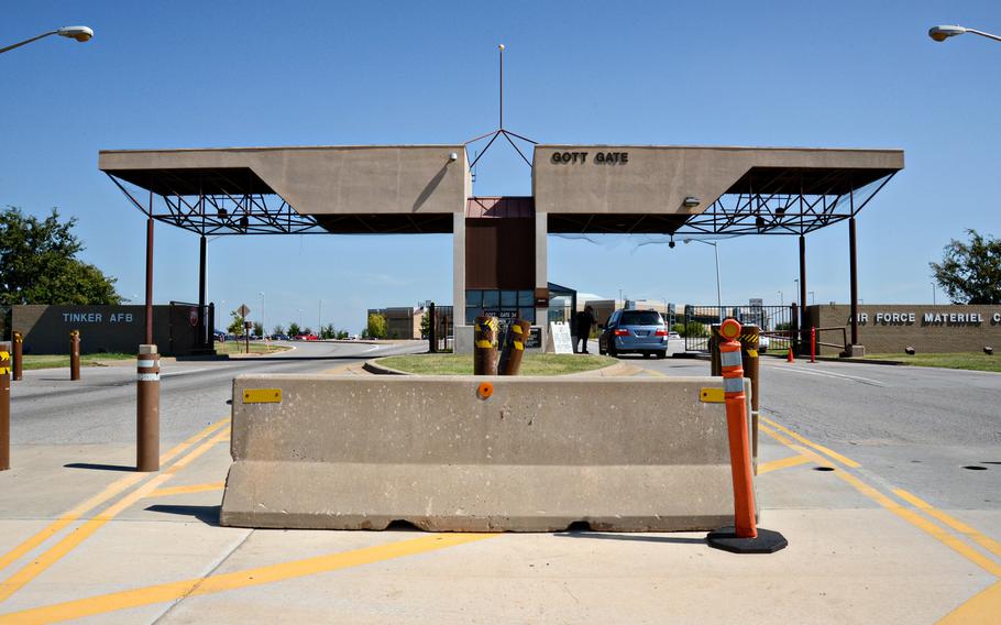 The Gott Gate at Tinker Air Force Base in Oklahoma.