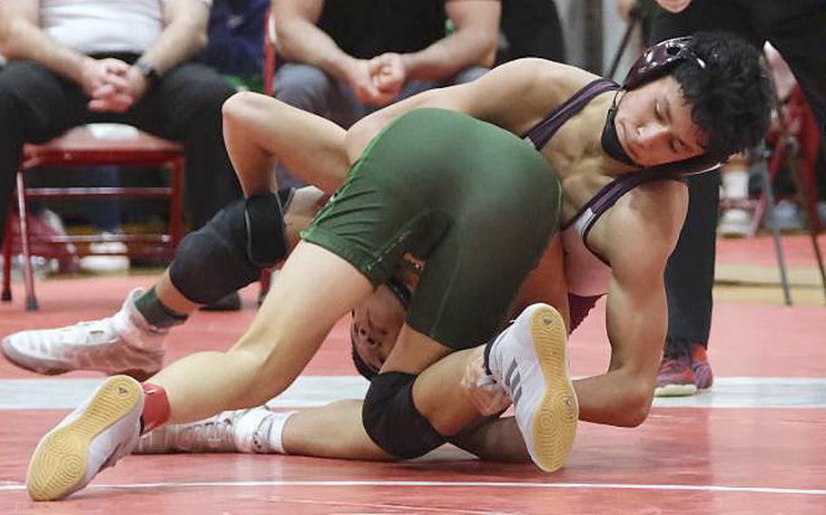 Sabastian Campbell is one of 13 wrestlers in Matthew C. Perry's lineup, the lone team in Far East Division II with a full lineup.